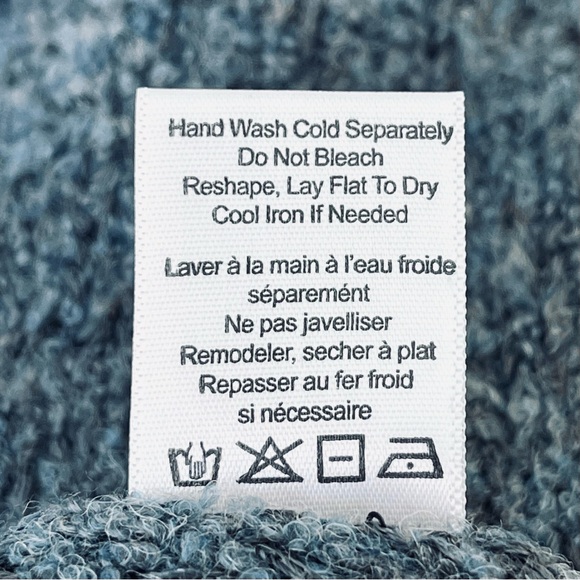 SIGRID OLSEN Studio Sequin Sweater Blend Wool Relaxed Long Sleeves Stretch Blue - Picture 10 of 13